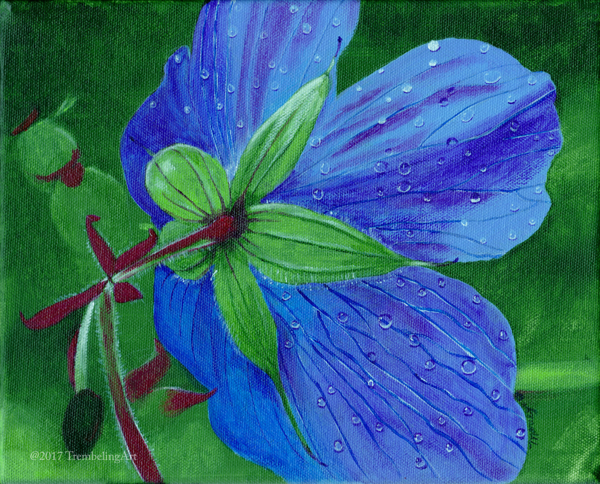 blue flower painting