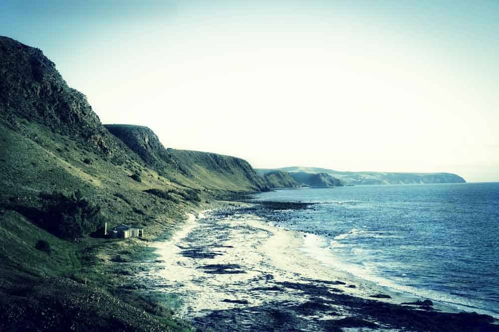 ocean, beach and cliffs stock image