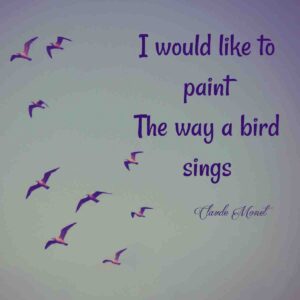 seagulls flying with art quote overlay