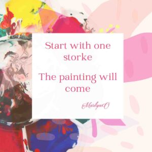 multicolored splashes of paint with art quote overlay