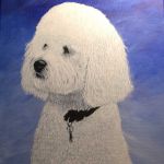 Acrylic painting on canvas of a Bichon Frise named Bear